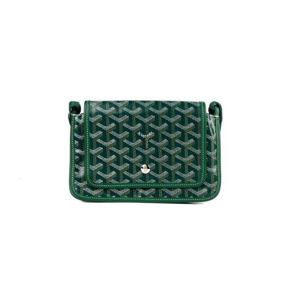 Goyard Green Goyardine Plumet Pocket Wallet Crossbody Bag