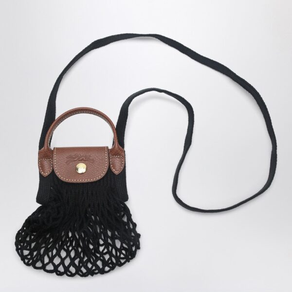 Longchamp Le Pliage Filet XS Bag – Black Cotton Mesh