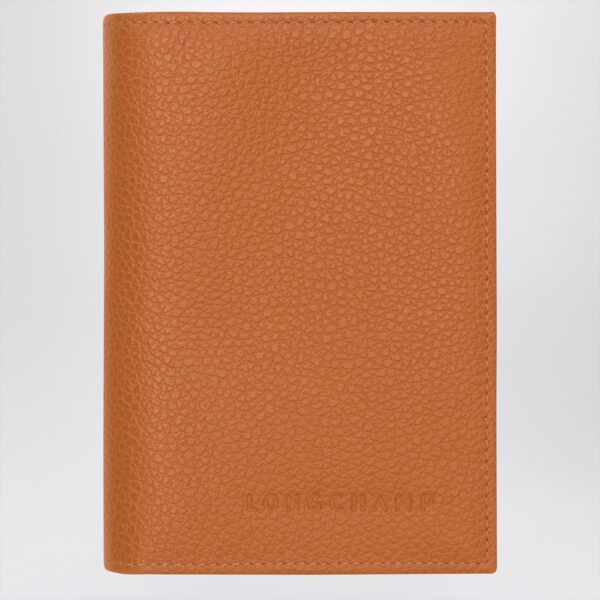 Longchamp - Le Foulonné amber-coloured passport case