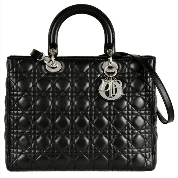 Christian Dior - Lady Dior Black Leather Handbag